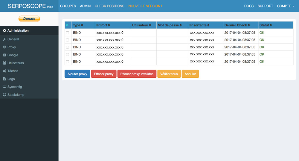 configurer ip serposcope