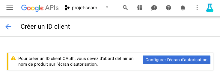 creer id api google search console